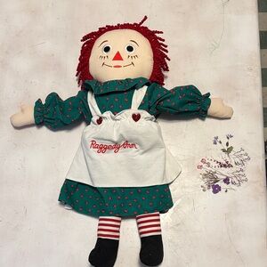 Raggedy Ann Doll with Green Dress and Red Hair